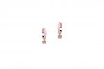 Boucle d'oreille Cercle en Émail Rose Argent 925 - Stella_5923