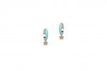 Boucle d'oreille Cercle Émail Turquoise Arg 925 - Stella_5924