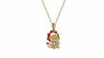 Pendant Red Heart Dragon in 925 Silver_12692