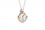 Pendant "Take me with you" light blue heart
 (Colore: ARGENTO ROSA - Taglia: UNICA)