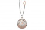 Pendant with golden boule charm with heart shaped decorations_2460