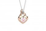 Pendente "Portami con te" cuore rosa
 (Colore: ARGENTO ROSA - Taglia: UNICA)