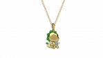 Pendete Draghetto del Cuore Verde in Argento 925_12693