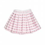 Pink checked skirt_8178