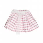Pink checked skirt_8179