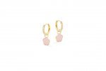 Pink Flower Earrings in Silver_9296