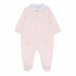 Pink Front Opening Babygrow With Collar
 (03 MESI)