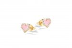 Pink Hearts Earrings in Silver_9293