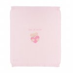 Pink Knitted Blanket with Teddy_4325