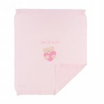 Pink Knitted Blanket with Teddy_4326