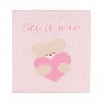 Pink Knitted Blanket with Teddy_4327