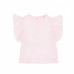 Pink Linen Blouse with Volant_4887