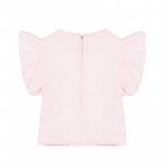 Pink Linen Blouse with Volant_4888