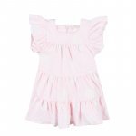 Pink Polka Dotted 3 Flounces Dress_4800