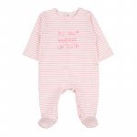 Pink Striped Babygro with Writing_5154