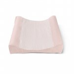 Pink striped changing mat for wooden changing table_3001