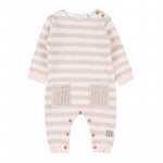 Pink Striped Yarn Babygro_1168
