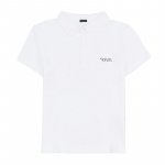 Weißes Polo-Shirt mit kurzen Ärmeln_5884