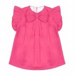 Poplin dress with bow
 (Colore: FUCSIA - Taglia: 03 MESI)