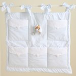Puccio Hanging storage panel with pockets in light blue_131