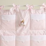 Puccio Hanging storage panel with pockets in pink_135