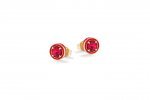 Red Brilliant Stone Silver Earrings_9318