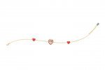 Red Hearts and Brilliant Stone Bracelet_9276