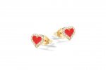 Red Hearts Earrings in Silver_9291