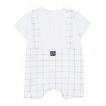 Romper with Light Blue Checked Overalls_4558