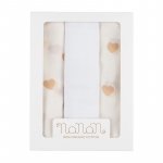 Set 3 pz mussola all over cuori 80x80 cm beige_11189