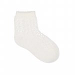 Short cream perforated socks_7894