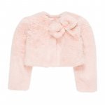 Short Fur Coat Pink with Bow_1705