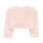 Short Fur Coat Pink with Bow_1706