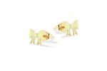 Silver Yellow Bow Earrings_9300