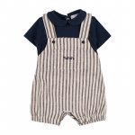 Striped romper with dungarees_12412