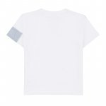 T-Shirt Bianca con Bottone Azzurro_5323
