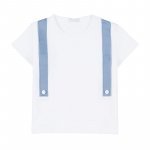T-shirt Blanche avec Bretelles Beiges_4588