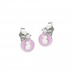 Teddy Bear Earrings Round shape
 (Colore: ARGENTO - Taglia: UNICA)