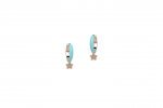 Turquoise Polish Circle Earrings with Star
 (Colore: ARGENTO - Taglia: UNICA)