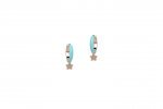 Turquoise Polish Circle Earrings with Star_5924