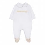 Beige Strampler 'Liebe meines Lebens' mit Kragen_8758