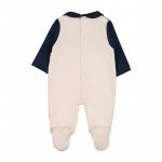 Two-tone babygro with striped bow tie_12402