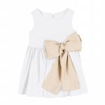 White Dress with Bow at the Waist
 (Colore: BIANCO - Taglia: 10 ANNI)