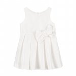 White Dress with Shantung Bow
 (Colore: BIANCO - Taglia: 06 MESI)