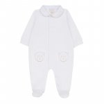 White Front Opening Babygrow With Collar_8726