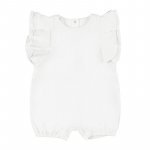 White Gauze Romper with Volant_5138