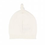 White Knitted Hat with Knot_4310