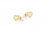 Yellow Hearts Earrings in Silver_9292