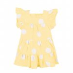 Yellow Polka Dotted 3 Flounces Dress_4799