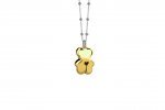 Yellow silver colored bell teddy bear pendant_5972